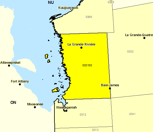 Forecast Sub-regions of James Bay and La Grande River