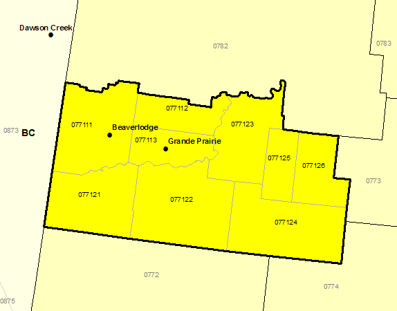 Sous-régions de prévisions de Grande Prairie - Beaverlodge - Valleyview