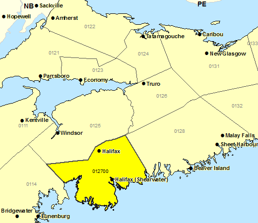 Sous-région de prévisions -  Ville d'Halifax et l'ouest du comté d'Halifax