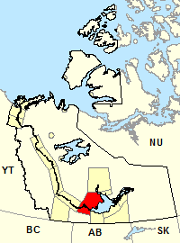 Carte de localisation - Région de Ft. Providence incluant Kakisa - lac Chan