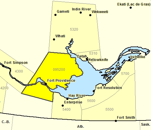 Sous-région de prévisions de la région de Ft. Providence incluant Kakisa - lac Chan