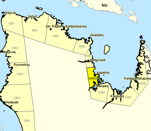 Forecast Sub-regions of Aupaluk
