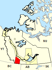 Carte de localisation - Région de Ft. Liard incluant Nahanni Butte - Trout Lake