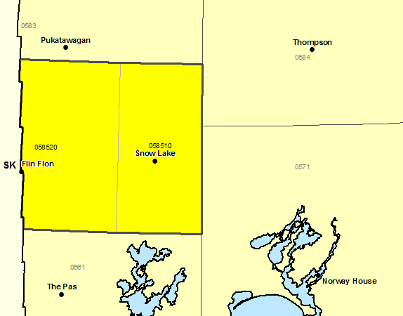 Sous-régions de prévisions de Flin Flon - Cranberry Portage - Snow Lake