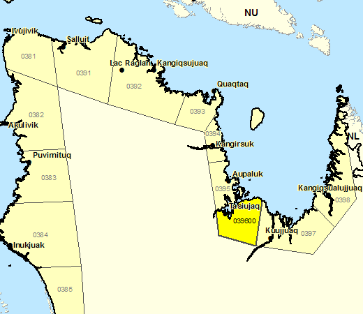 Sous-régions de prévisions - Tasiujaq