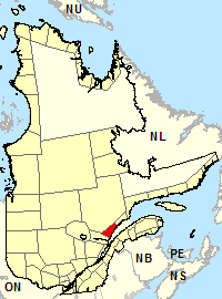 Location map for Les Escoumins - Forestville