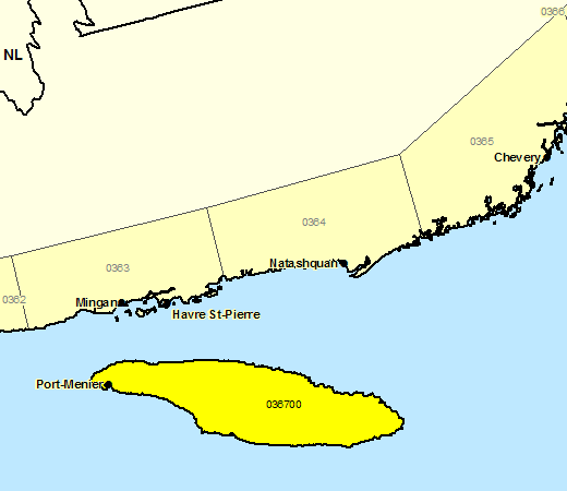 Forecast Sub-regions of Anticosti