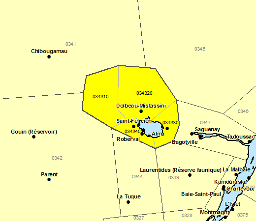 Forecast Sub-regions of Lac-Saint-Jean