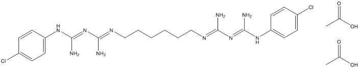 Structure chemique de Diacétate de chlorhexidine