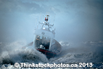Ship navigating through turbulent waters