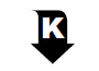 Une flèche dirigée vers le bas avec un K à l'intérieur