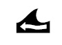 A wave traveling opposite to the direction the arrow beneath (the arrow is indicative of the current direction).