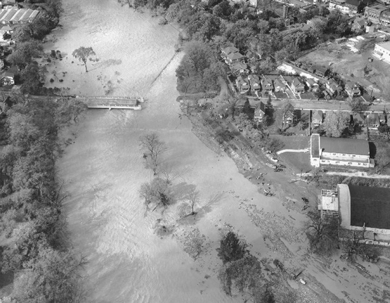 Aerial View of Washed Out Bridge