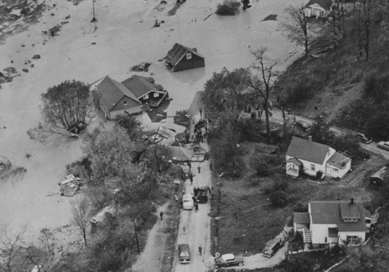 Aerial Survey of Flooded Houses
