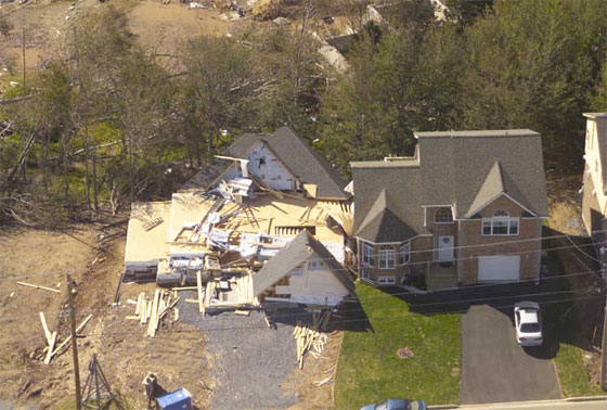 House under construction destroyed by hurricane winds. Photo: Maritime Forces Atlantic