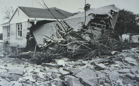 Damaged House at Raymore Drive
