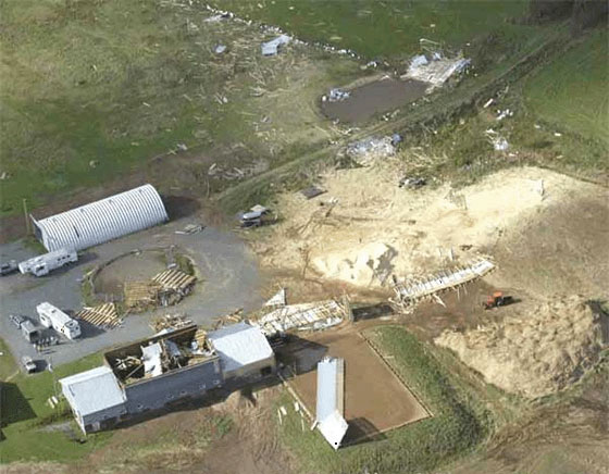 A farm near Truro NS destroyed by Hurricane Juan. Photo: Len Wagg